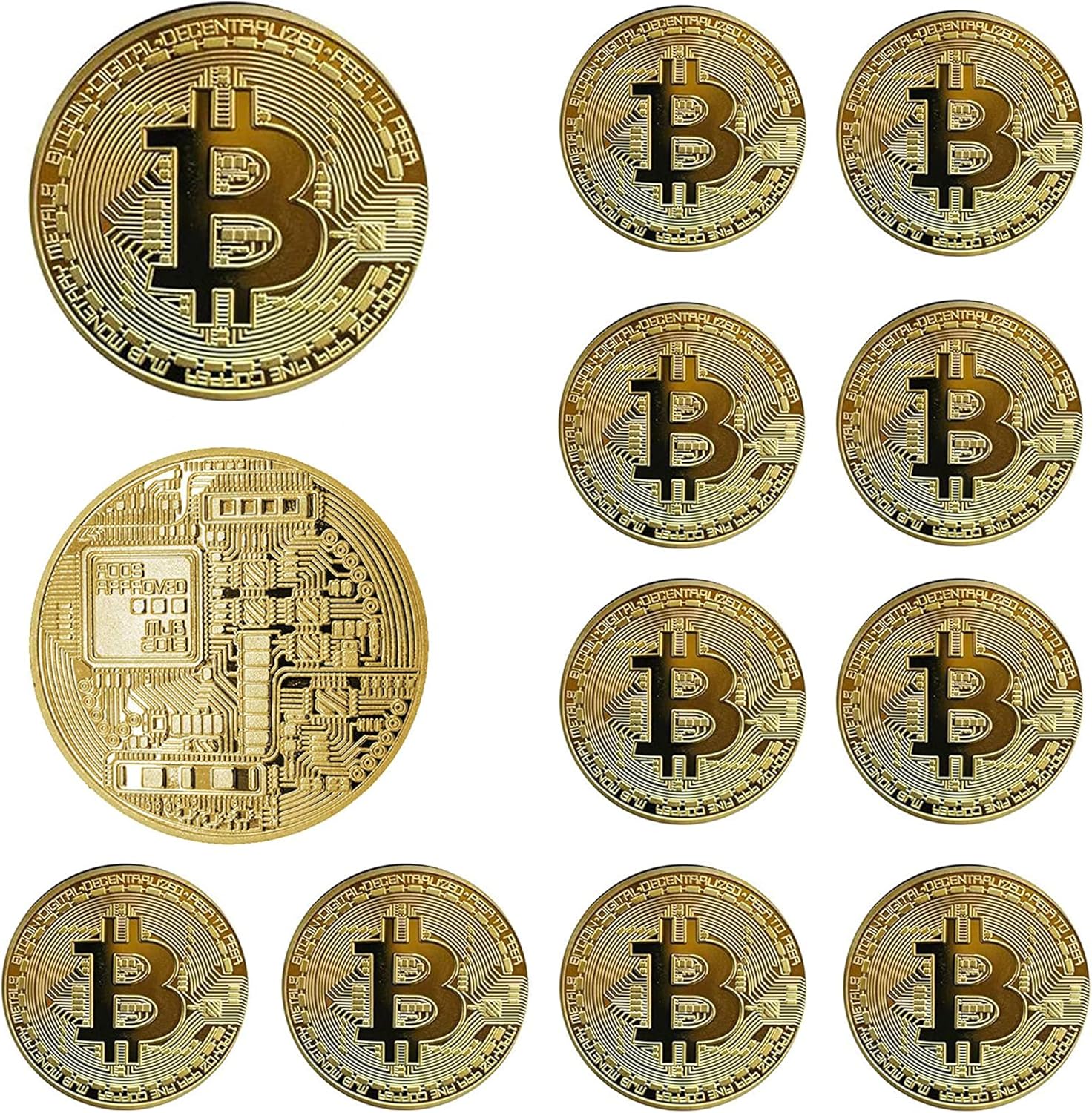 12-Pack Gold Bitcoin Collectible Coins